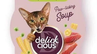 Delickcious Pisica Plic Supa Ton Cu Porumb Si Mazare Verde 80 g