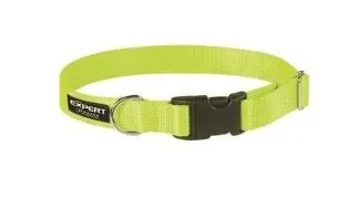 Zgarda pentru caini Pet Expert, marime L, 2.5 x 40 - 60 cm, verde