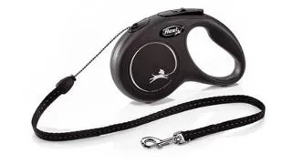 FLEXI New Classic lesa automata cu sir pentru caini, negru, marimea S, 5 m