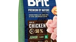 BRIT Premium By Nature Junior Extra Large Hrana uscata pentru catei si juniori de talie foarte mare XL 15 kg