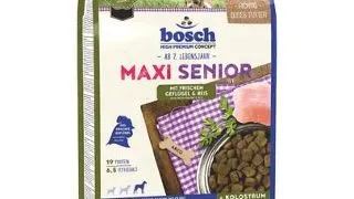 BOSCH Maxi Senior Hrana uscata caini seniori talie mare, cu pasare si orez 2,5 kg