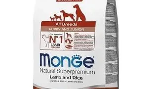 MONGE Puppy&Junior hrana uscata pentru catelusi de toate rasele, cu miel, orez si cartofi 2,5 kg