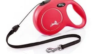FLEXI New Classic lesa automata cu sir pentru caini, rosu, marimea M, 8 m