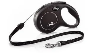 FLEXI New Classic lesa automata cu sir pentru caini, negru, marimea S, 8 m