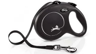 FLEXI New Classic lesa automata cu banda pentru caini, negru, marimea L, 5 m