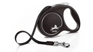 FLEXI Black Design lesa automata cu banda pentru caini, negru, marimea M, 5 m