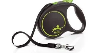 FLEXI Black Design lesa automata cu banda pentru caini, negru cu verde, marimea L, 5 m