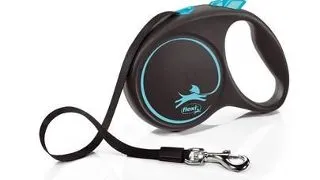 FLEXI Black Design lesa automata cu banda pentru caini, negru cu albastru, marimea L, 5 m