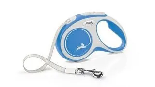 FLEXI New Comfort lesa automata cu banda pentru caini, albastru cu alb, marimea S, 5 m