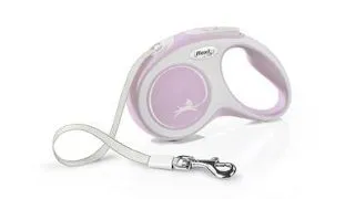 FLEXI New Comfort lesa automata cu banda pentru caini, roze, marimea S, 5 m