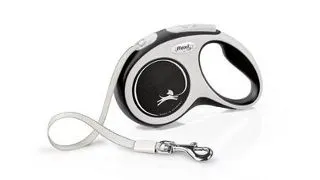 FLEXI New Comfort lesa automata cu banda pentru caini, alb negru, marimea S, 5 m