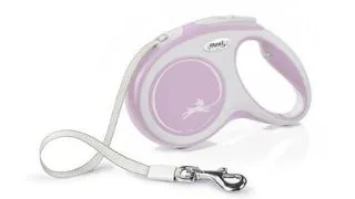 FLEXI New Comfort lesa automata cu banda pentru caini, roze, marimea M, 5 m