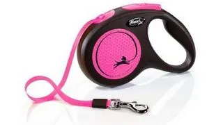 FLEXI New Neon lesa automata pentru caini, roz, marimea M, 5 m