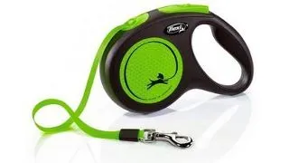 FLEXI New Neon lesa automata pentru caini, verde, marimea M, 5 m