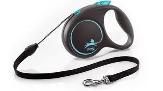 FLEXI Black Design lesa automata cu sir pentru caini, albastru, marimea M, 5 m