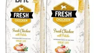 BRIT Fresh Adult Great Life hrana uscata caini adulti, pui si cartofi 24 kg (2 x 12 kg)