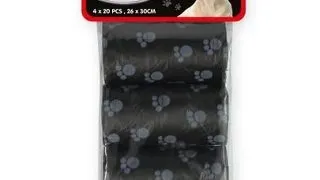 PET NOVA Dog Lifestyle Pungi igienice caini, 4 role x 20 buc, negru
