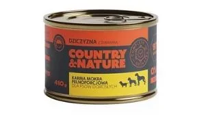 COUNTRY&NATURE Hrana umeda fara cereale pentru caini adulti, cu vanat 410 g