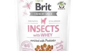 BRIT Care Dog Crunchy Cracker Puppy Insect 200 g recompense pentru caini juniori, cu insecte