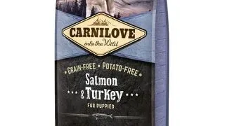 CARNILOVE Puppy Salmon&Turkey Hrana uscata pentru catei de toate rasele, cu somon si curcan 4 kg