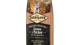 CARNILOVE Puppy Large Breed hrana uscata caini juniori de talie mare, cu somon si curcan 1,5 kg