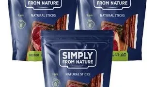 SIMPLY FROM NATURE Nature Sticks recompense pentru caini, cu mistret 3 x 3 buc