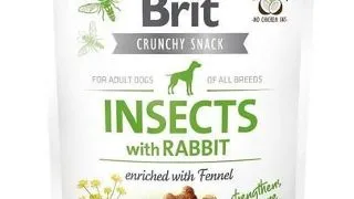 BRIT Care Dog Crunchy Crakcer Insect&amp;Rabbit Recompense pentru caini, cu insecte si iepure 200 g