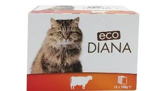 Hrana umeda pentru pisici Eco Diana, Vita, 12 x 100g