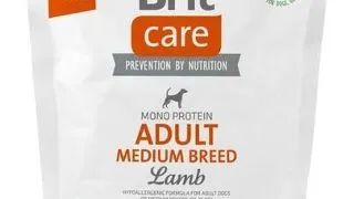 BRIT Care Hypoallergenic Adult Medium Breed 1 kg Hrana uscata pentru caini talie medie, cu miel si orez