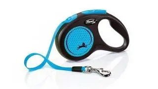 FLEXI New Neon lesa automata pentru caini, albastru, marimea S, 5 m