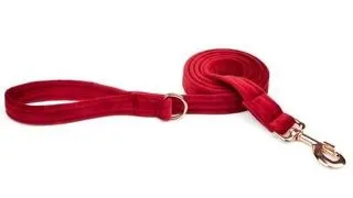 ESME FOR DOG Lesa din velur pentru caini cherry 150cm/2cm