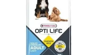 VERSELE-LAGA Opti Life Adult Light Medium&amp;Maxi hrana uscata caini adulti supraponderali/obezi de talie medie/mare 12,5 kg