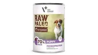 VETEXPERT Raw Paleo Duck Puppy Can Conserva hrana umeda pentru catei, cu rata 400g