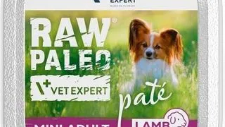 VETEXPERT RAW PALEO Pate Adult Mini Lamb 150 g pateu de miel pentru caini de talie mica