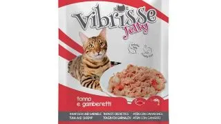 Hrana umeda pentru pisici Croci Vibrisse, Ton si creveti in aspic, 18 x 70g