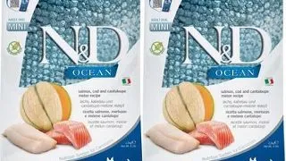 FARMINA N&D Ocean Dog Adult Mini salmon, cod & canatloupe melon 2 x 2,5 kg hrana caini adulti talie mica, somon, cod si pepene galben