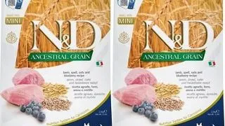 FARMINA N&D Ancestral Grain Lamb & Blueberry Adult Mini dog alimente caini rasa mica 2 x 2,5 kg
