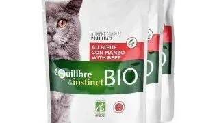 Hrana umeda pentru pisici Equilibre  Instinct, Bio, Vita si legume, 22 x 100g