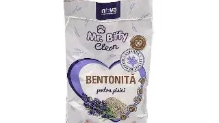 Asternut igienic pentru pisici Mr. Biffy, Bentonita naturala, Lavanda, 5kg