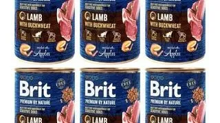 BRIT Premium by Nature Lamb and buckwheat 6x400 g set conserva hrana caini, miel si hrisca
