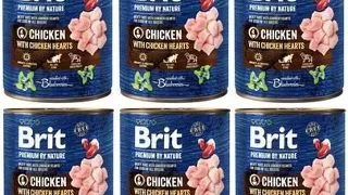 BRIT Premium by Nature chicken, hearts 6x800 g pui si inimi de pui, conserve hrana caini