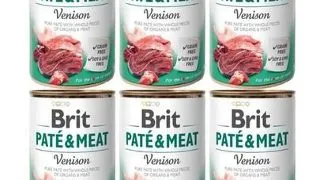 BRIT Pate&Meat venison 6 x 400 g Hrana umeda caini adulti, cu vanat