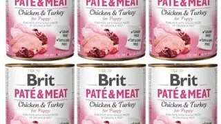 BRIT Pate&Meat puppy 6 x 800 g Hrana umeda pentru catei, pateu cu pasare