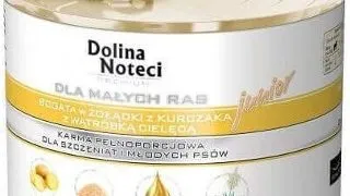 DOLINA NOTECI Premium Junior hrana umeda caini juniori de rase mici, cu stomac de pui si ficat de vitel 185 g x 10 buc.