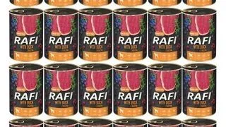 DOLINA NOTECI RAFI Conserve mancare umeda pentru caini, cu rata 24x400 g