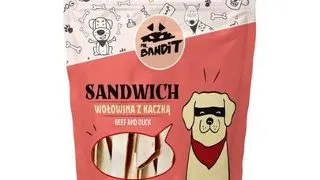 MR. BANDIT Sandwich recompensa cu vita si rata pentru caini 500 g