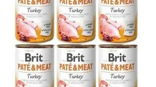 BRIT Pate&amp;Meat turkey 6x400 g pate curcan, hrana caine