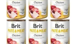 BRIT Pate&Meat chicken 6x400 g pate cu pui, hrana caine