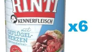 RINTI Kennerfleisch Poultry hearts pentru caine 6x800 g inimi pasare