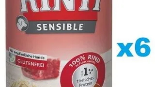 RINTI Sensible vita si orez 6x400 g pentru caini